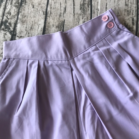 💎 Vintage Lavender Morning Glory Denim Culottes 8 - Picture 2 of 5